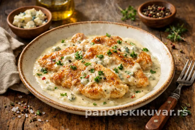 ĆUREĆE ŠNICLE U SOSU OD GORGONZOLE
