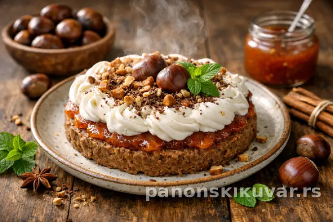 NEPEČENA TORTA OD KESTENA SA PAVLAKOM