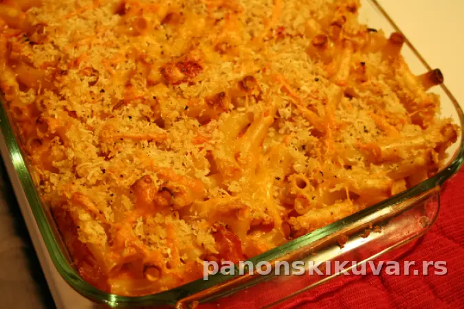 PEČENI MAKARONI SA ŠUNKOM
