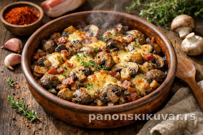 PEČURKE ZAPEČENE SA SIROM