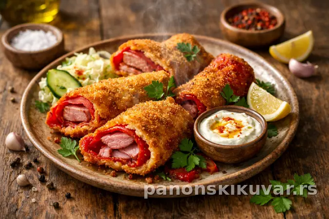 POHOVANA PEČENA PAPRIKA PUNJENA SUVIM  VRATOM